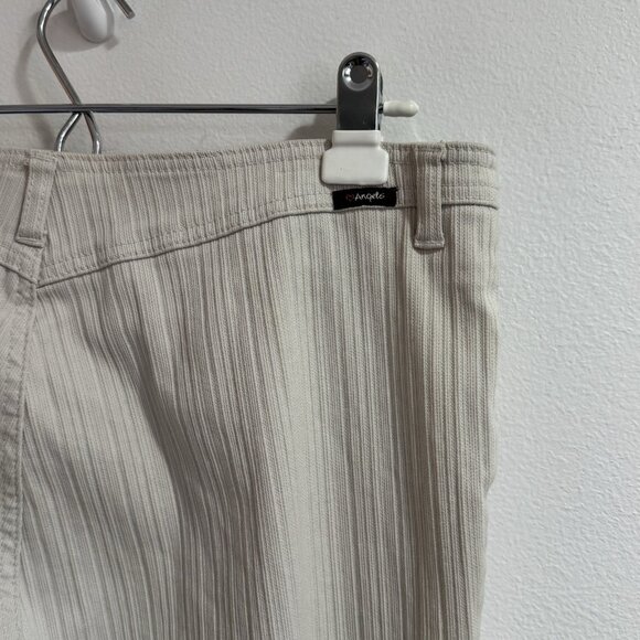 Vintage Y2K Angels Pants Jeans 18 Low Rise Flare Beige Tan Ribbed Stripe - Picture 5 of 8